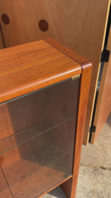 Load and play video in Gallery viewer, Danish Mid-Century Modern Display Case / Cabinet Topper in Teak w/ Glass Doors &amp; Adjustable Shelves by D-SCAN, C. 1980s
