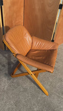 Load and play video in Gallery viewer, Scandinavian Modern Leather and Beech Wood Armchair / Lounge Chair by Göte Möbler, Sweden, c. 1970's
