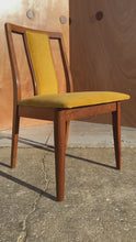 Load and play video in Gallery viewer, Mid-Century Modern Desk / Side Chair in Solid Walnut &amp; Yellow Felt in the Manner of Edward Wormley, USA, c. 1960s
