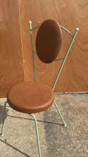 Load and play video in Gallery viewer, Set of Two (2) Mid-Century Modern Italian Outdoor Patio / Bistro Chairs in Wrought Iron &amp; Vinyl, USA, c. 1960s
