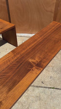 Load and play video in Gallery viewer, Set of Two (2) Substantial Handmade Minimalist MCM Custom-Made Studio / Gallery Benches in Walnut, USA, c. 1980s
