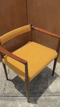 Load and play video in Gallery viewer, RARE Danish Mid-Century Modern Sculpted Armchair in Teak &amp; Velour by Helge Vestergaard Jensen for Peder Pederse, Denmark, c. 1960s
