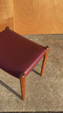 Load and play video in Gallery viewer, Danish Modern Model 77A Ottoman in Teak &amp; Leather by Niels Otto Møller for J.L. Møller Mobelfabrik, Denmark, c. 1960's
