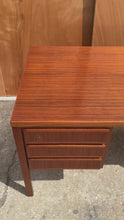 Load and play video in Gallery viewer, Mid-Century Danish Modern Model 77 Executive Desk in Teak by Gunni Omann for Oman Junn, Denmark, c. 1950s
