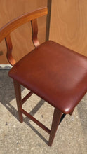 Load and play video in Gallery viewer, Rare Mid-Century Danish Modern Barstool in Teak &amp; Leather by Knud Bent for Korup Stolefabrik, Denmark, c. 1960s
