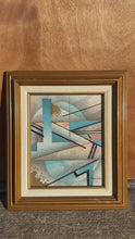 Load and play video in Gallery viewer, Framed / Signed Mid-Century Modern Geometric Abstraction Oil on Canvas Painting by Fred Blassingham, USA, c. 1980s
