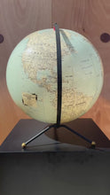 Load and play video in Gallery viewer, Mid-Century Modern Space Age Inflatable Table Top Globe w/ Metal Stand by C.S. and Hammond &amp; Co. , USA, c. 1950s
