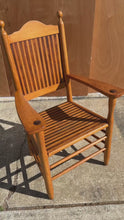 Load and play video in Gallery viewer, Rustic Americana Hand-Crafted 19th Century-Styled Cottage Armchair in Solid Maple &amp; Walnut, USA, c. 1940s
