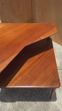 Load and play video in Gallery viewer, Danish Mid-Century Modern Two-Tiered &#39;Minerva&#39; Table in Solid Teak by Peter Hvidt &amp; Orla Mølgaard for France and Sons, Denmark, c. 1960s
