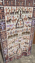 Load and play video in Gallery viewer, Vintage Hand-Stitched Kanduri Cloth with Animal and Tree of Life Appliqué, India, c. 1950s
