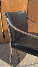 Load and play video in Gallery viewer, Set of Two (2) Mid-Century Modern Office / Accent Chairs in Chrome &amp; New Leather by Bert England for Stow Davis, USA, c. 1960s
