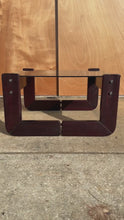 Load and play video in Gallery viewer, Mid-Century Brazilian Modern Brutalist End Table w/ Smoked Glass Top in Jacaranda by Percival Lafer, Brazil, c. 1970s
