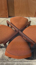 Load and play video in Gallery viewer, Rare Mid-Century Modern Coffee Table &amp; Set of Four &quot;Trifecta&quot; Stools by Adrian Pearsall for Craft Associates, USA, c. 1960s
