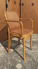 Load and play video in Gallery viewer, Scandinavian Modern Bentwood Model 811 "Prague" Dining Armchair by Josef Frank &amp; Josef Hoffmann for Stendig, Poland, c. 1960s
