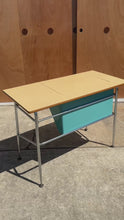 Load and play video in Gallery viewer, Mid-Century Modern Industrial Writer's Desk / Computer Desk w/ Adjustable Height Desk Top in Chrome &amp; Metal, USA, c. 1970s
