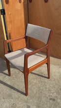 Load and play video in Gallery viewer, Restored Mid-Century Scandinavian Modern Arm Chair in Solid Teak &amp; New Fabric in the Manner of D-SCAN, c. 1970's
