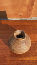 Load and play video in Gallery viewer, Miniature Vintage Ceramic Japanese Shigaraki Yaki Ikebana Flower Vase Vessel, Japan, c. 1960s
