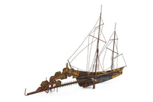 Load image into Gallery viewer, 1960s Vintage C Jere Ship Schooner Village Town Harbor Metal Wall Art Sculpture-ABT Modern
