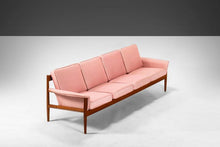 Load image into Gallery viewer, 8 Ft. Long Four Seat Sofa by Grete Jalk for France and Sons in Teak w/ Original Pink Geometric, c. 1960s-ABT Modern
