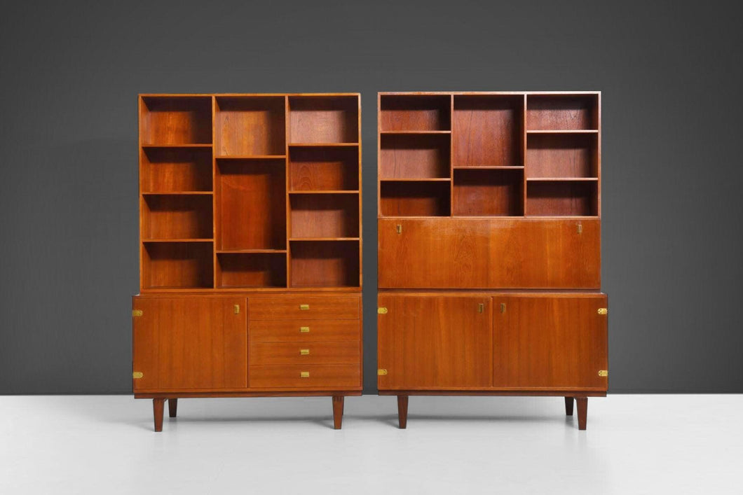 A Pair of Peter Lovig Nielsen for Dansk Designs Wall Unit / Room Dividers / Bookcases, c. 1950s-ABT Modern