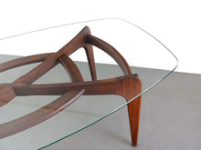 Load image into Gallery viewer, Adrian Pearsall 2179-T Compass Dining Table w/ Glass Top in Walnut-ABT Modern
