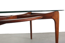 Load image into Gallery viewer, Adrian Pearsall 2179-T Compass Dining Table w/ Glass Top in Walnut-ABT Modern
