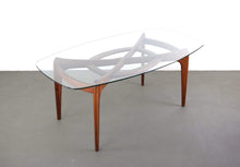 Load image into Gallery viewer, Adrian Pearsall 2179-T Compass Dining Table w/ Glass Top in Walnut-ABT Modern
