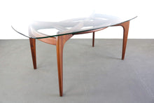 Load image into Gallery viewer, Adrian Pearsall 2179-T Compass Dining Table w/ Glass Top in Walnut-ABT Modern
