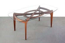 Load image into Gallery viewer, Adrian Pearsall 2179-T Compass Dining Table w/ Glass Top in Walnut-ABT Modern
