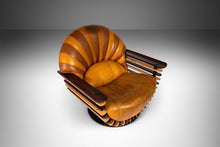 Load image into Gallery viewer, Art Deco Style Luxor Armchair / Lounge Chair by Pacific Green in Patinaed Leather, Australia, c. 2000s-ABT Modern
