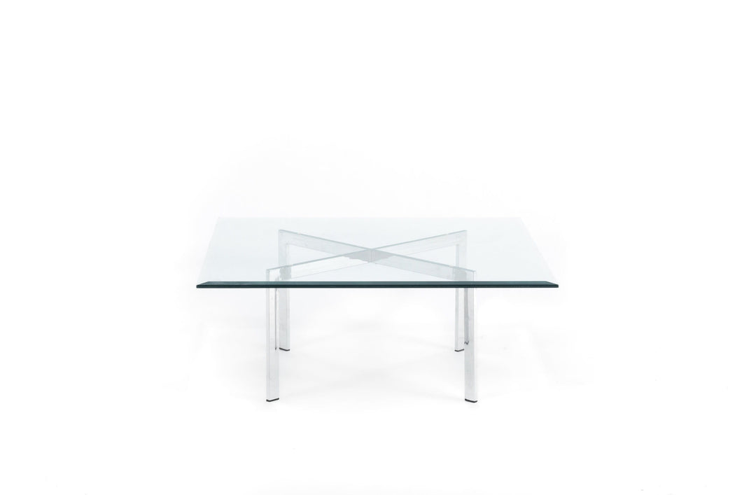 Authentic Ludwig Mies van der Rohe Glass / Chrome Barcelona Coffee Table by Knoll-ABT Modern