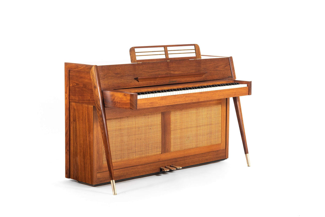 Baldwin Acrosonic Piano in Walnut & Original Cane - A Danish Modern Inspired Design-ABT Modern