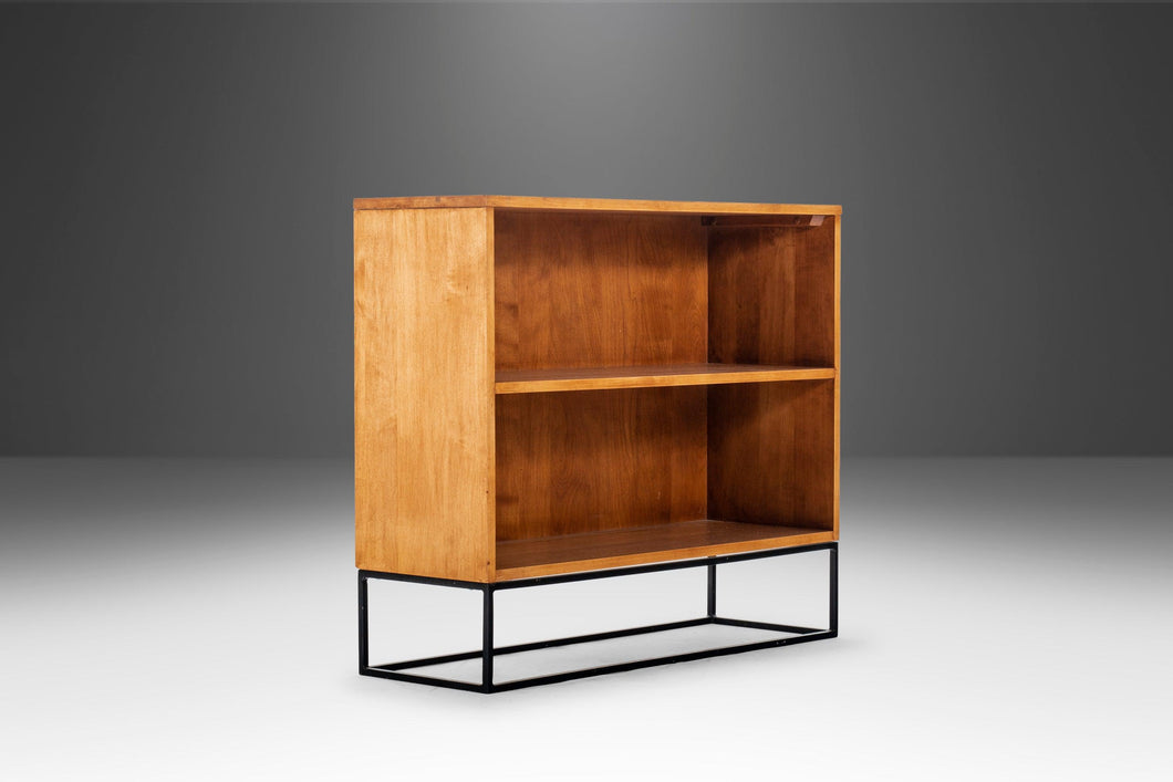 Bookcase / Entry Table by Paul McCobb for Winchendon Planner Group in Maple w/ Custom Geometric Steel Base, USA, c. 1960's-ABT Modern