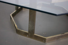 Load image into Gallery viewer, Brass Octagonal Coffee Table with a Glass Top in the Manner of Milo Baughman-ABT Modern
