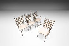 Load image into Gallery viewer, Charleston Forge &#39;Etrusche&#39; Iron Glass Top Dining Table &amp; Four (4) Chairs Set, USA, c. 2000&#39;s-ABT Modern

