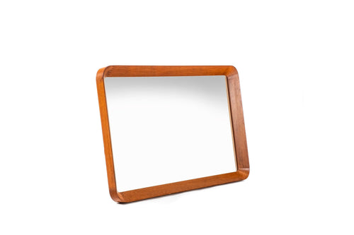 Contoured Danish Modern Teak Wall Mirror by Pedersen & Hansen-ABT Modern