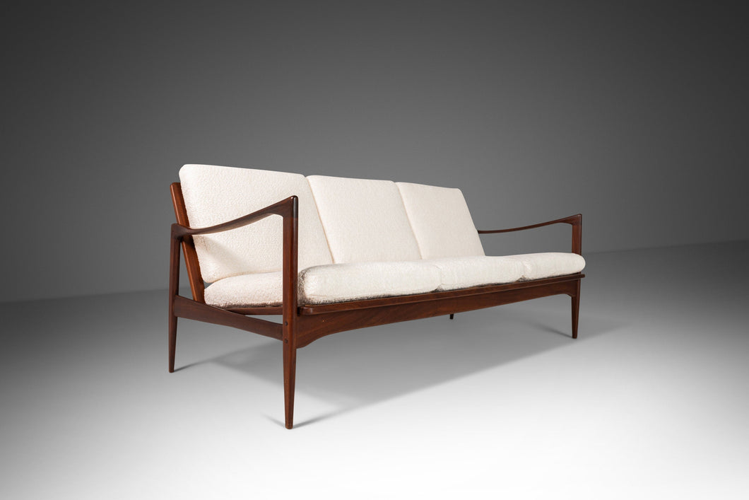 Danish Kandidaten Three Seater Sofa in Knoll Bouclé by Ib Kofod-Larsen for Olof Person, Denmark, c. 1960s-ABT Modern