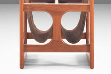 Load image into Gallery viewer, Danish MCM Magazine Rack in Teak &amp; Leather by Salin Møbler, Denmark, c. 1960&#39;s-ABT Modern
