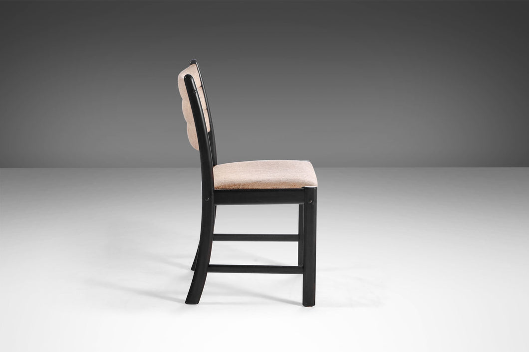 Danish Modern Dining Chair / Desk Chair in Afromosia and Original Knit Fabric, c. 1970s-ABT Modern