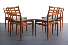 Load image into Gallery viewer, Danish Modern Erling Torvits Dining Chairs in Teak w/ Black Leather Seats - A Set of 6, Denmark-ABT Modern
