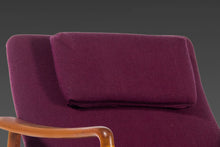 Load image into Gallery viewer, Danish Modern Lounge Chair in Teak Wood and Original Plumb Woolen Fabric by Soren J. Ladefoged, C. 1950s-ABT Modern
