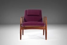 Load image into Gallery viewer, Danish Modern Lounge Chair in Teak Wood and Original Plumb Woolen Fabric by Soren J. Ladefoged, C. 1950s-ABT Modern
