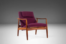 Load image into Gallery viewer, Danish Modern Lounge Chair in Teak Wood and Original Plumb Woolen Fabric by Soren J. Ladefoged, C. 1950s-ABT Modern
