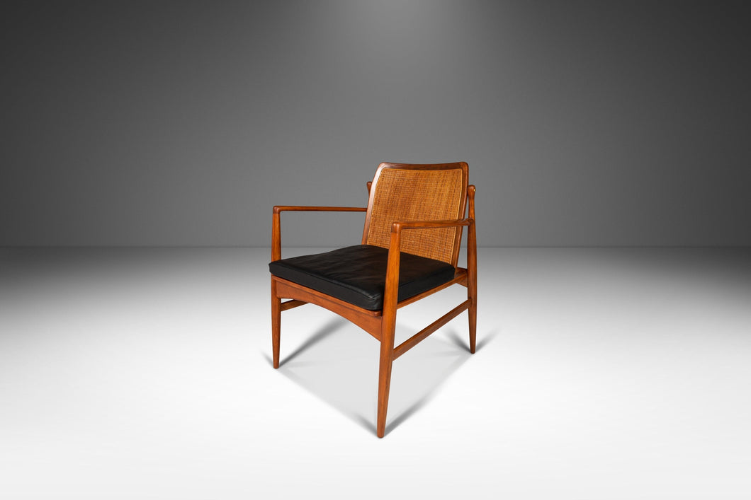 Danish Modern Lounge Chair w/ Cane Back by Ib Kofod Larsen for Selig, Denmark, c. 1960's-ABT Modern