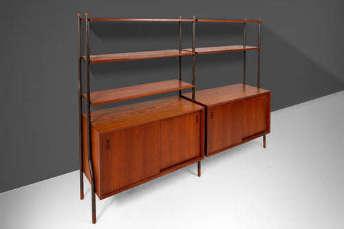 Danish Modern Modular 2 Bay Wall Unit by Lyby Mobler, c. 1960s-ABT Modern