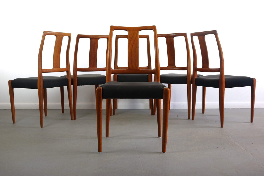 Danish Modern Sculpted Dining Chairs in Teak - A Set of 6, Denmark-ABT Modern