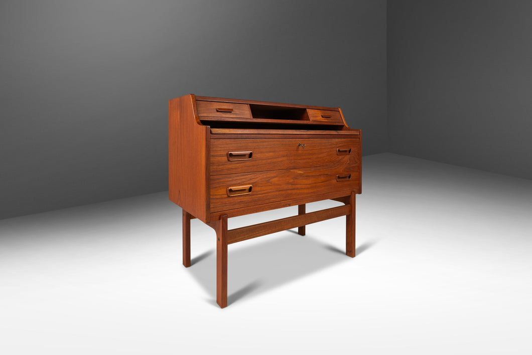 Danish Modern Secretary Desk Vanity in Teak by Arne Wahl Iversen, Denmark, c. 1960's-ABT Modern