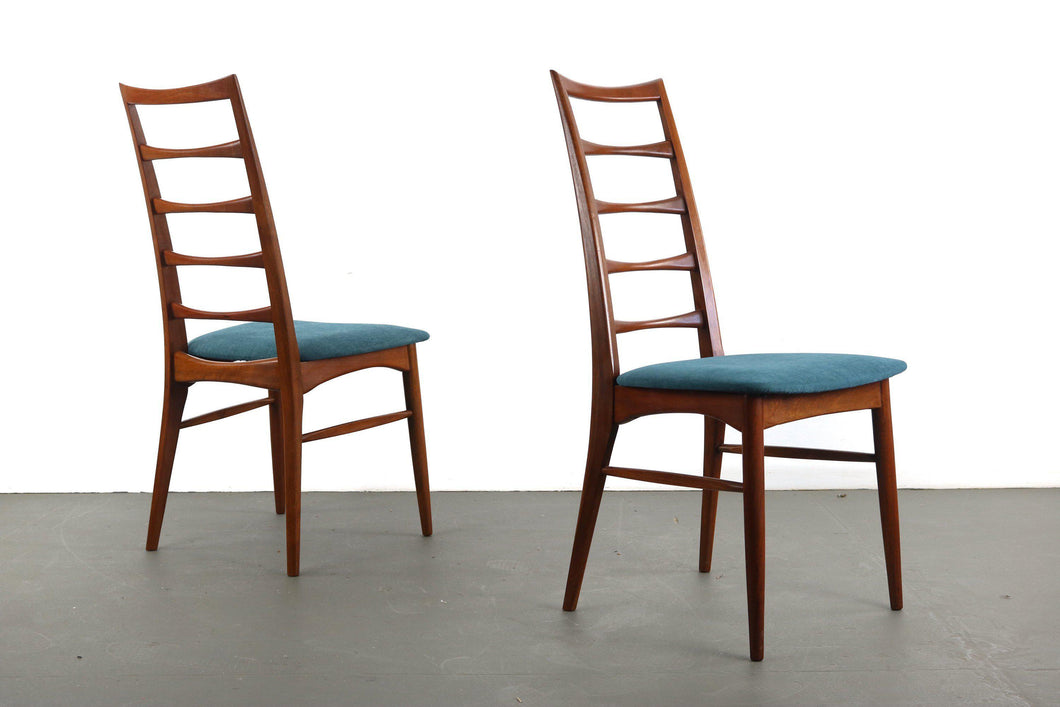Danish Modern Teak Ladder Back Dining Chairs by Niels Koefoeds for Hornslet-ABT Modern