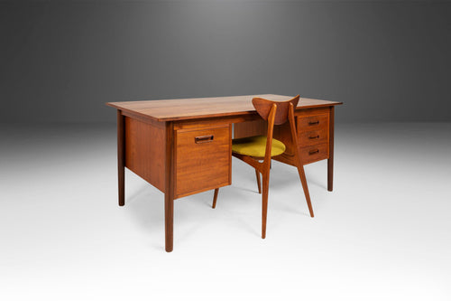Danish Modern Teak Writing Desk with Floating Bookshelves by Randers Møbelfabrik, Denmark, c. 1960's-ABT Modern