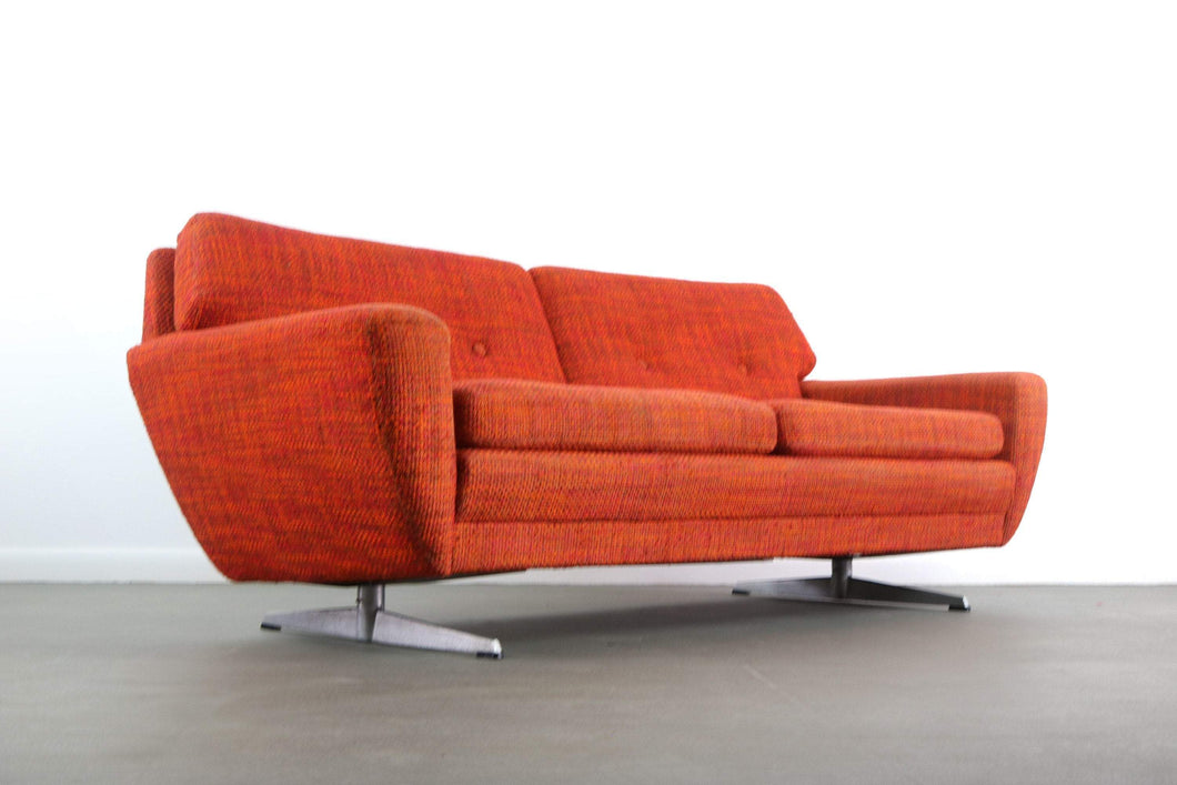 Danish Sofa by G. Thams for A/S Yejen in Original Red / Orange Tweed Fabric-ABT Modern